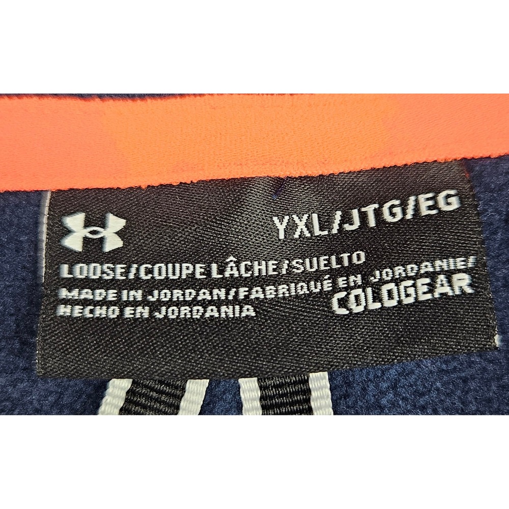 Under Armour Storm ColdGear Boys Full Zip Hooded Jacket Blue Orange YXL - Picture 5 of 7